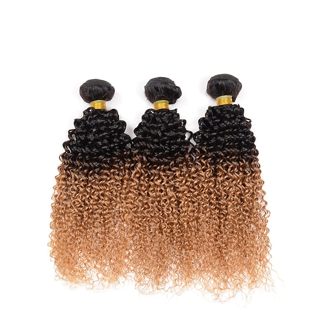  10 26 ombre kinky curly hair weave 3 bundles human hair weft extensions 95 100g bundle 1b 27 3 pcs lot