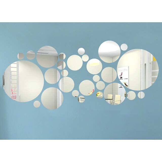  3D Stickers muraux Miroirs Muraux Autocollants Autocollants muraux décoratifs, Vinyle Décoration d'intérieur Calque Mural Mur Décoration / Amovible / Repositionable