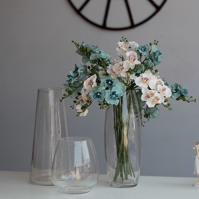  1 Gren Plastikk Orkideer Bordblomst Kunstige blomster