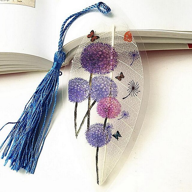  Purple Dandelion Vein Bookmark Romantic Gift (Random Color)