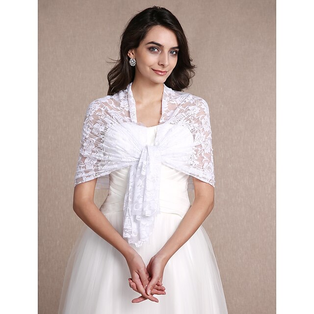  Sleeveless Shawls Lace Wedding / Party Evening Women's Wrap With Lace