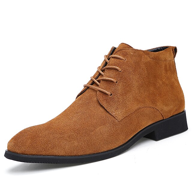  Men's Suede Shoes Suede Fall / Winter Casual Boots Brown / Black / Gray / Lace-up / Office & Career