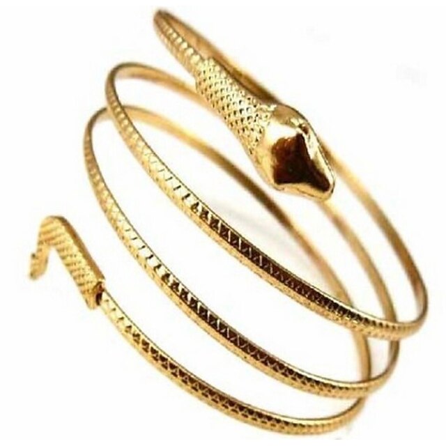  Mulheres Bracelete Cobra Boêmio Moda Dupla camada Liga Pulseira de jóias Dourado / Prata Para Presentes de Natal Festa Casual Diário