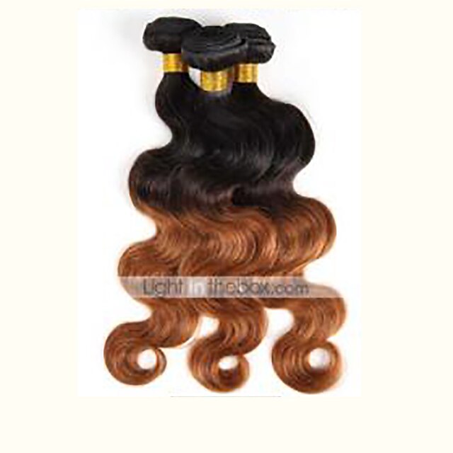  3 Bundles Brazilian Hair Body Wave Ombre Hair Weaves / Hair Bulk Human Hair Weaves Human Hair Extensions / 8A