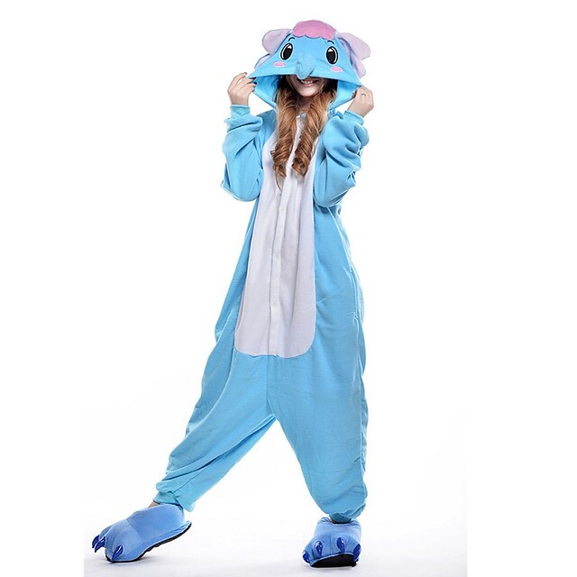  Kigurumi-Pyjamas Elefant Pyjamas-Einteiler Kostüm Polyester Blau Cosplay Für Tiernachtwäsche Karikatur Halloween Fest / Feiertage