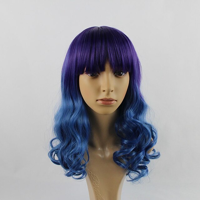 Szintetikus parókák Hullámos haj Hullámos haj Paróka Hosszú New Purple Szintetikus haj Női Ombre haj Bíbor