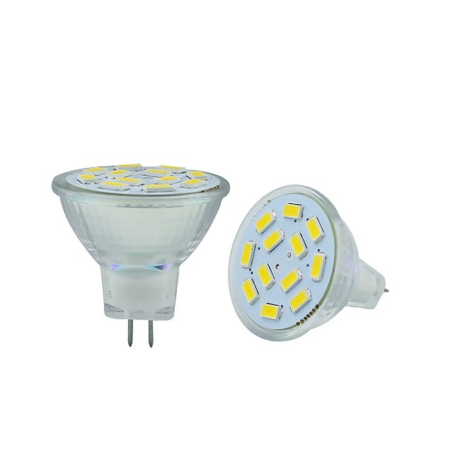  2.5W 250-300lm GU4(MR11) LED Bi-Pin lamput MR11 12 LED-helmet SMD 5730 Koristeltu Lämmin valkoinen / Kylmä valkoinen 12V / 2 kpl / RoHs