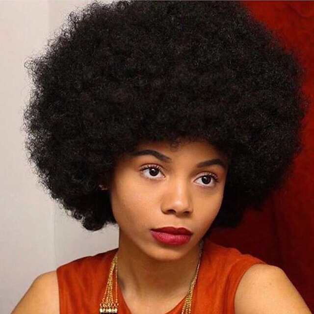  Aidot hiukset Full Lace Peruukki Afro 130% Tiheys 100% käsinsidottu Afro-amerikkalainen peruukki Luonnollinen hiusviiva Lyhyt