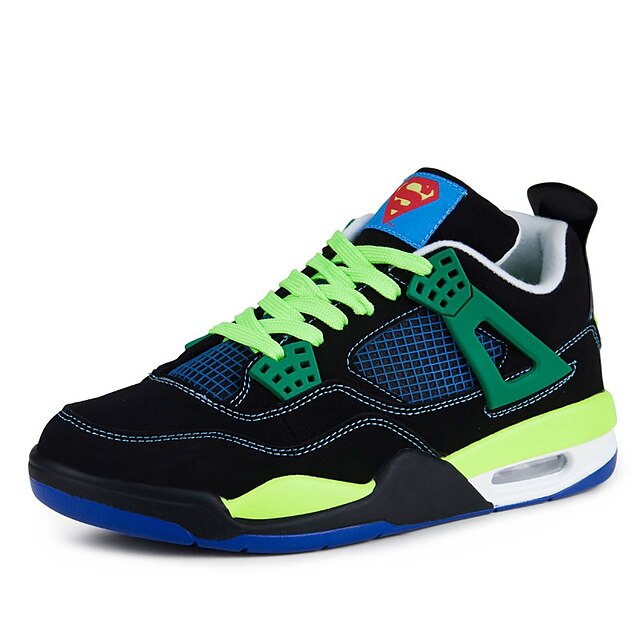  Men's Sneakers Spring / Fall Comfort / Tulle Athletic Flat Heel Lace-up Black / Blue / Green / White Basketball