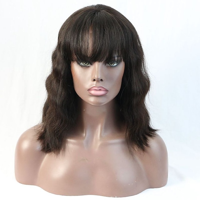  Cheveux humains Full Lace / Dentelle frontale Perruque Bouclé 130% / 150% Densité Ligne de Cheveux Naturelle / Perruque afro-américaine /