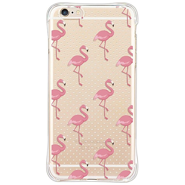  hoesje Voor Apple iPhone X / iPhone 8 Plus / iPhone 8 Schokbestendig / Stofbestendig / Transparant Achterkant Flamingo / dier Zacht TPU