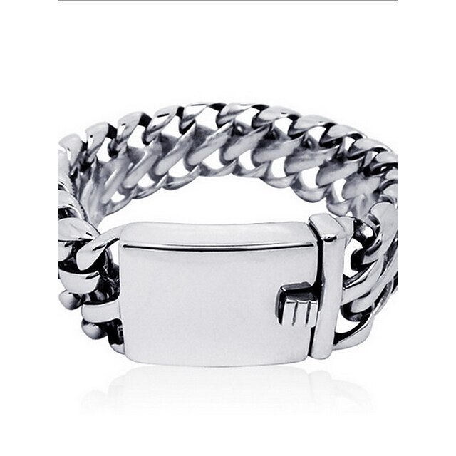  Heren Dames Armbanden met ketting en sluiting Gepersonaliseerde Punk Modieus Titanium Staal Armband sieraden Zilver Voor Dagelijks Causaal
