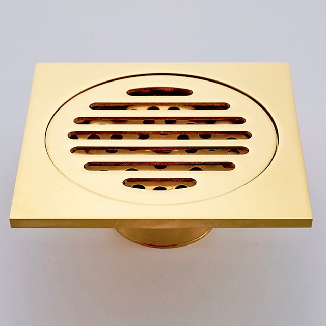  Square Shower Floor Drain Brass Removable Multipurpose Invisible Look Brass and Zinc Alloy Drain 1 pc