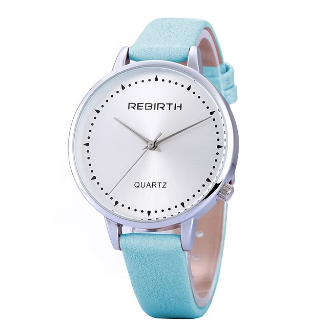  REBIRTH Dame Armbåndsur Quartz Hot Salg / PU Band Analog Fritid Mote Minimalistisk Svart / Hvit / Blå - Lilla Blå Rosa