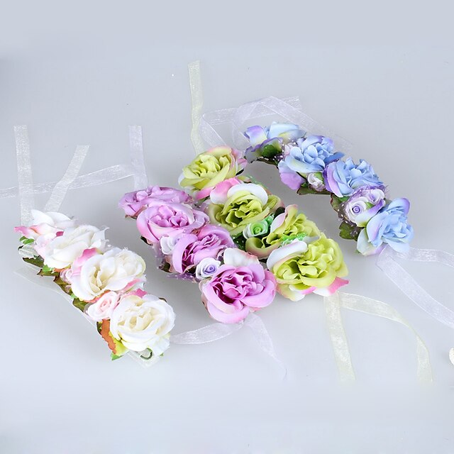  Bouquets de Noiva Buquê de Pulso Casamento Tule / Renda / Poliéster 1.18