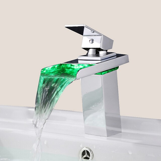  Robinet lavabo - Jet pluie Chrome Set de centre 1 trou / Mitigeur un trouBath Taps / Laiton