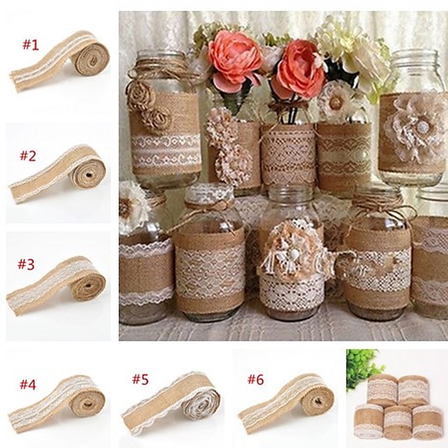 Solid Colored Jute Wedding Ribbons - 1 pcs Piece/Set Weaving Ribbon / Gift Bow Decorate favor holder / Decorate gift box / Decorate wedding scene