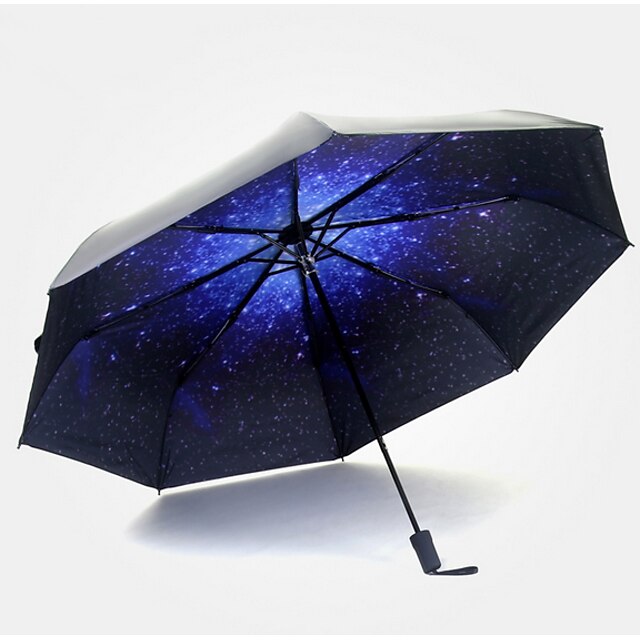  1 PCS pc Textile Sunny and Rainy Folding Umbrella