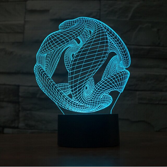  toque de toque abstrato 3d led noite luz 7colorful decoração atmosfera lâmpada novidade iluminação luz