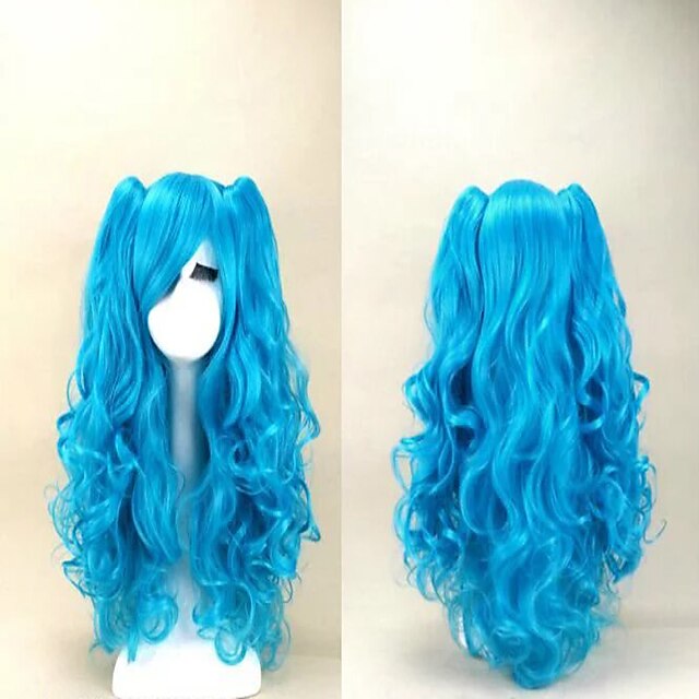  Synthetic Wig Cosplay Wig Curly Curly Wig Purple Red Blue Black Synthetic Hair Women's Red Black Blue hairjoy