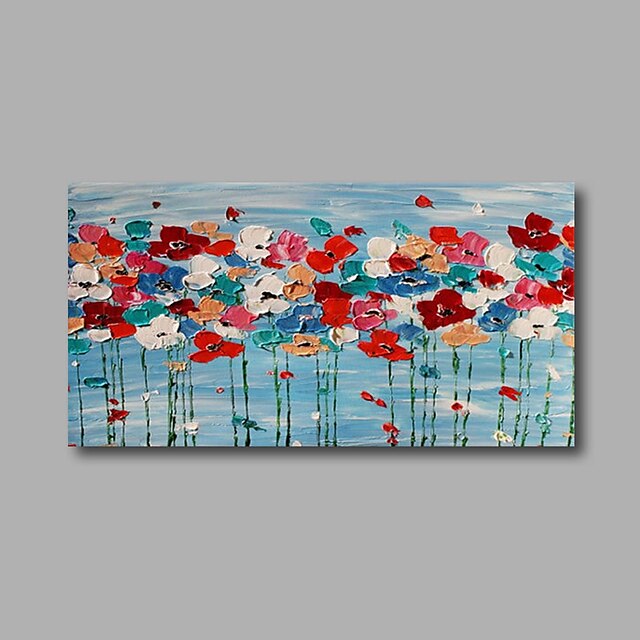  Oil Painting Hand Painted - Floral / Botanical Modern Canvas