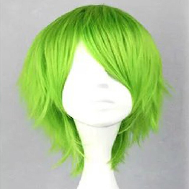  Perucas de Cosplay Perucas sintéticas Perucas de Fantasia Encaracolado Encaracolado Com Franjas Peruca Longo Azul Laranja Verde Cabelo Sintético Mulheres Azul Verde Laranja hairjoy