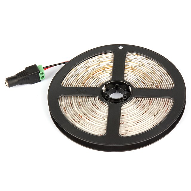  5 m Tiras LED Flexibles 300 LED Blanco Verde Amarillo Azul Rojo Impermeable Auto-Adhesivas 12V