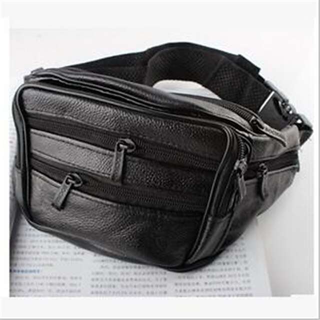  Men's Bags leatherette / PU(Polyurethane) Fanny Pack Zipper Black / Brown