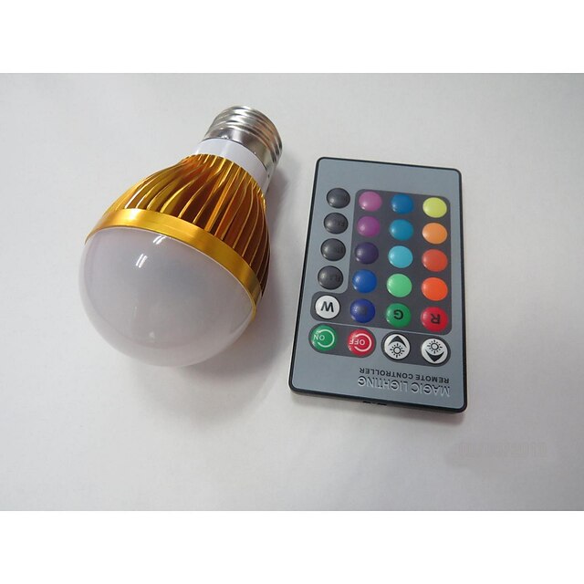  100-230 lm E26 / E27 Smart LED-lampe A60(A19) 1 LED perler Høyeffekts-LED Sensor / Infrarød sensor RGB 85-265 V
