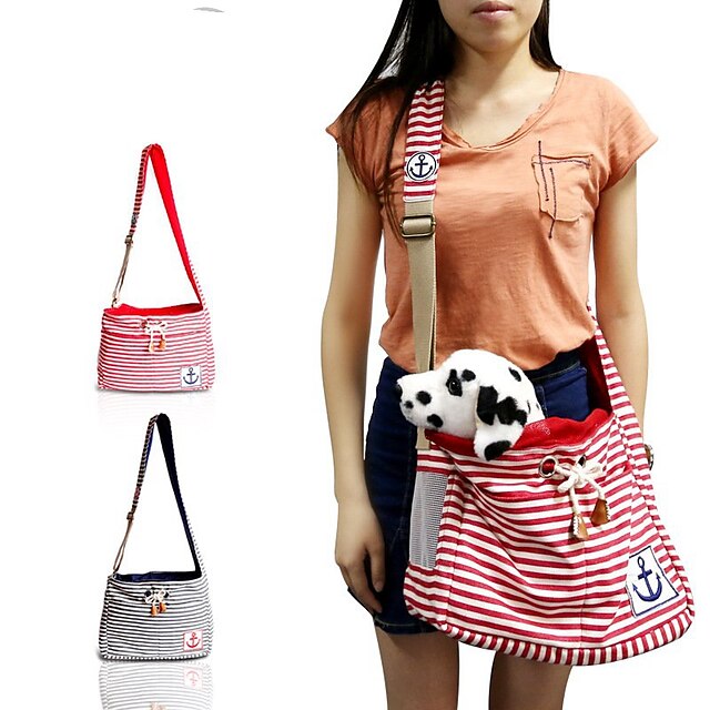  Cat Dog Carrier Bag & Travel Backpack Shoulder Messenger Bag Sling Shoulder Bag Portable Breathable Fabric Red Blue