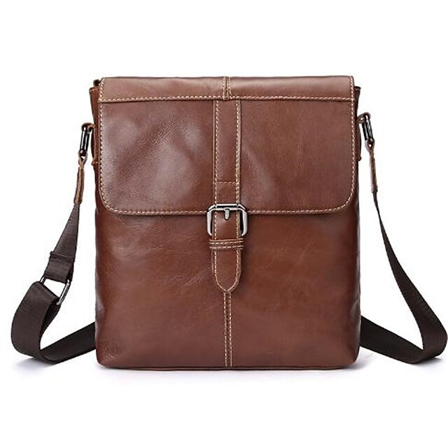  Men Shoulder Bag Cowhide Casual Outdoor Brown