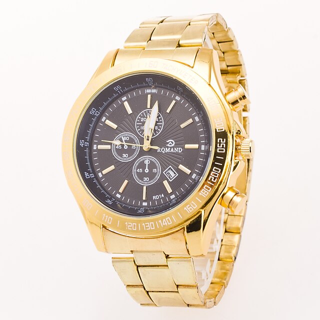  Men's Wrist Watch Quartz Gold Calendar / date / day Cool Analog Classic Fashion - Blue White Black