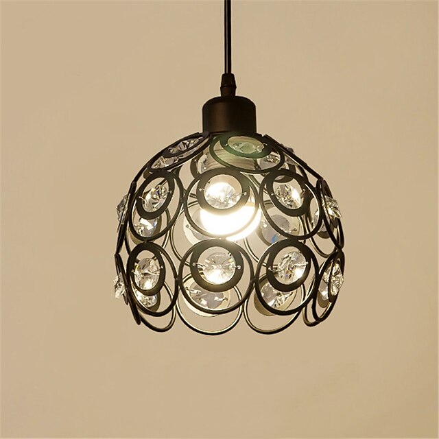  20 cm(7.87 inch) Crystal / Mini Style Pendant Light Metal Painted Finishes Modern Contemporary 110-120V / 220-240V