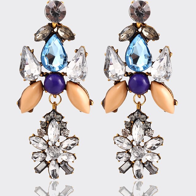  High Quality Vintage Ethnic Style Drop Earrings Retro Crystal Big Bohemian Dangle Earrings Fashion Jewelry Women