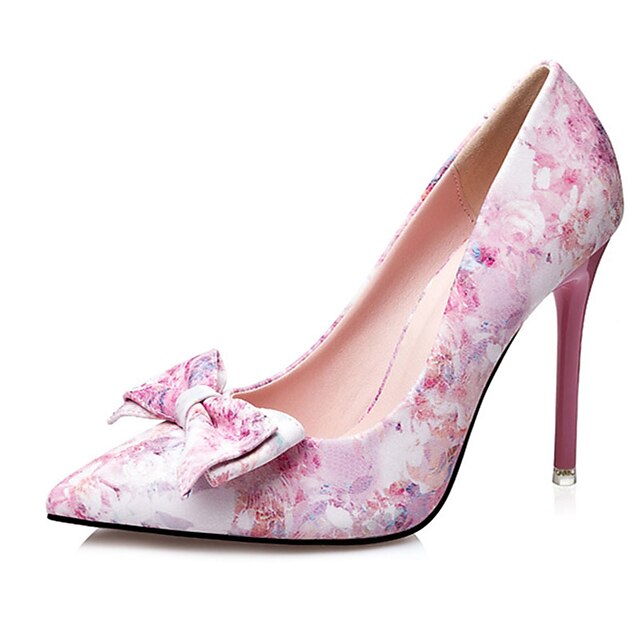  Women's Shoes PU Summer Heels Stiletto Heel Bowknot Blue / Pink