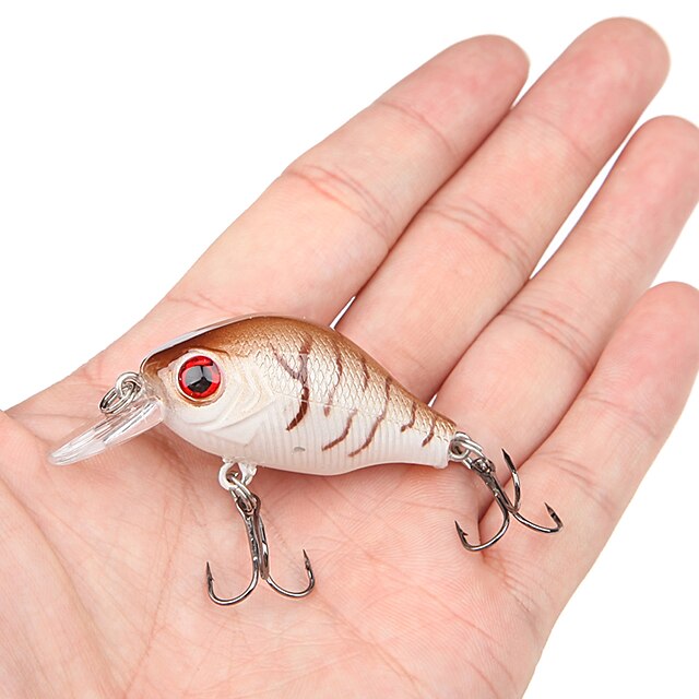  5 pcs Fishing Lures Crank lifelike 3D Eyes Floating Bass Trout Pike Sea Fishing Bait Casting Spinning