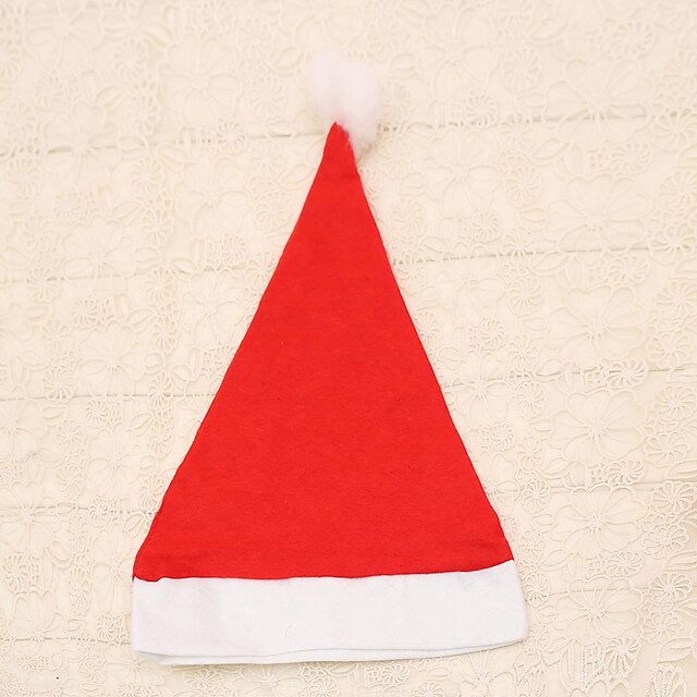  1 stk vanlig rød voksen nisse lue julenissen unisex cap for karneval kjole