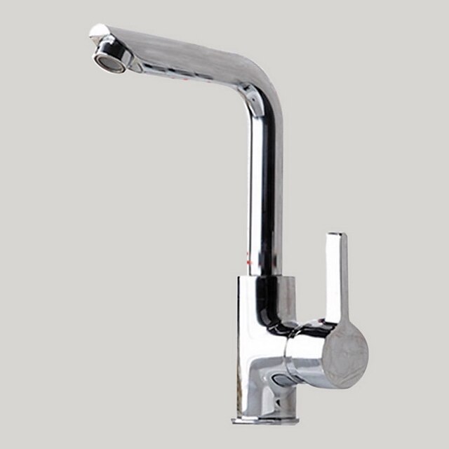  Bathroom Sink Faucet - Rotatable Chrome Deck Mounted Single Handle One HoleBath Taps