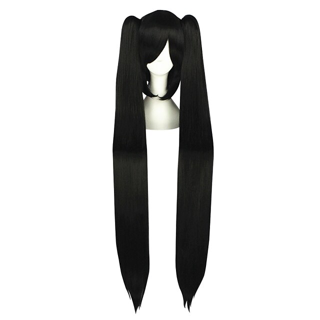  Cosplay Wigs Vocaloid Mikuo Black Extra Long / Straight Anime Cosplay Wigs 120 CM Heat Resistant Fiber Male / Female