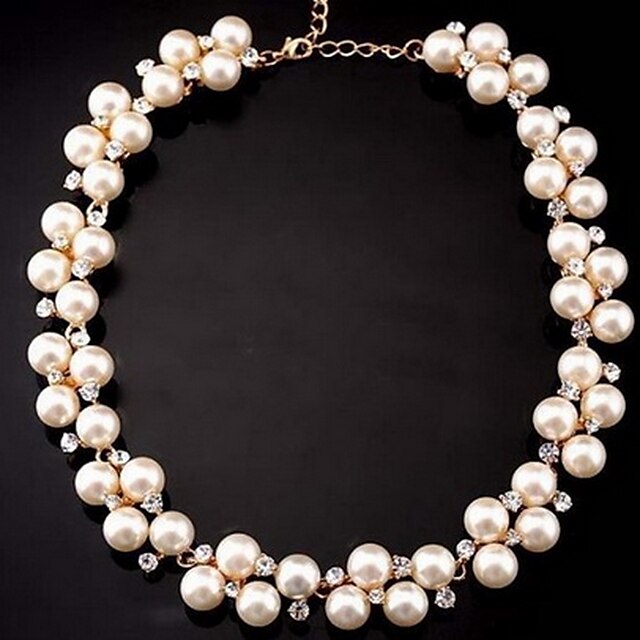  Mulheres Pérola Gargantilhas / Strands Necklace - Pérola senhoras, Fashion, Casamento Adorável Branco Colar Jóias Para Casamento, Festa, Diário, Trabalho