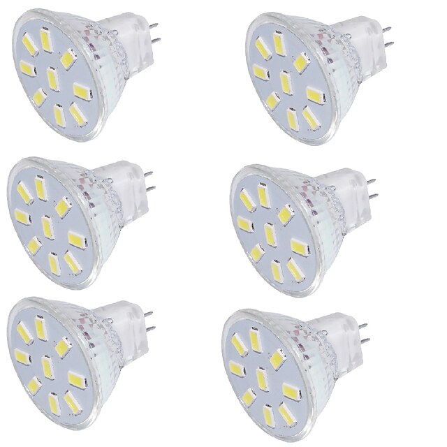  YouOKLight Lâmpadas de Foco de LED 150 lm GU4(MR11) MR11 9 Contas LED SMD 5733 Decorativa Branco Quente Branco Frio 30/9 V / 6 pçs / RoHs / CE / FCC