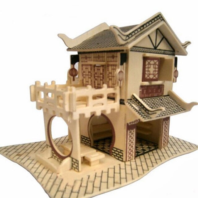  Ház 3D építőjátékok Fából készült építőjátékok Wood Model Fa Gyermek Felnőttek Játékok Ajándék