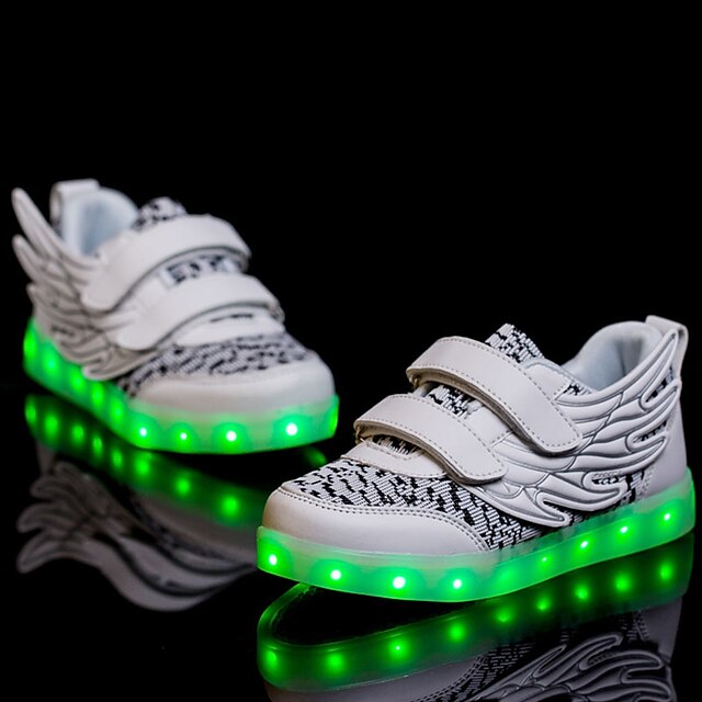 Da ragazzo Scarpe PU (Poliuretano) Primavera Comoda / Scarpe luminose Sneakers Footing LED per Nero / Fucsia / Verde Chiaro