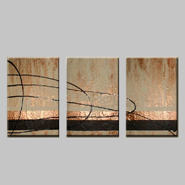  Hand-Painted Abstract Fantasy Horizontal, Modern Canvas Oil Painting Home Decoration Three Panels