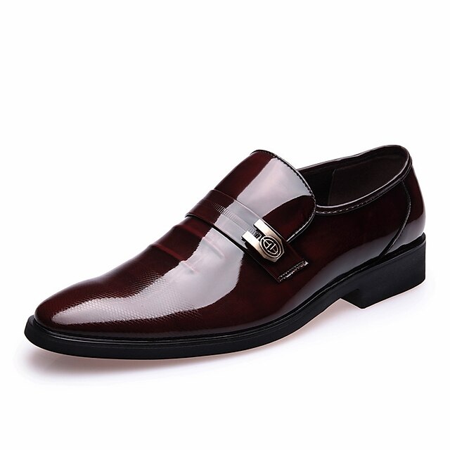  Oxford-kengät-Matala korko-Miehet-Nahka-Musta Ruskea-Toimisto Juhlat Rento-Comfort muodollinen Kengät