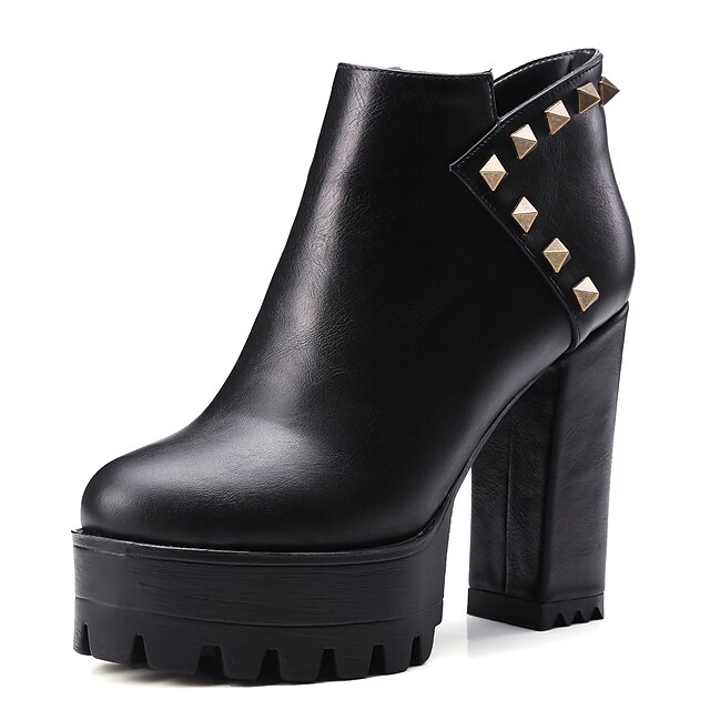  Women's Boots Fall / Winter Fashion Boots / Bootie / Round Toe Party & Evening / Dress / Casual Chunky Heel Rivet
