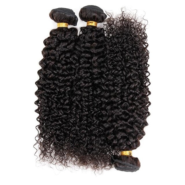  3 csomag Brazil haj Kinky Curly Göndör szövés Emberi haj Az emberi haj sző Emberi haj sző 8a Human Hair Extensions / Kinky Göndör