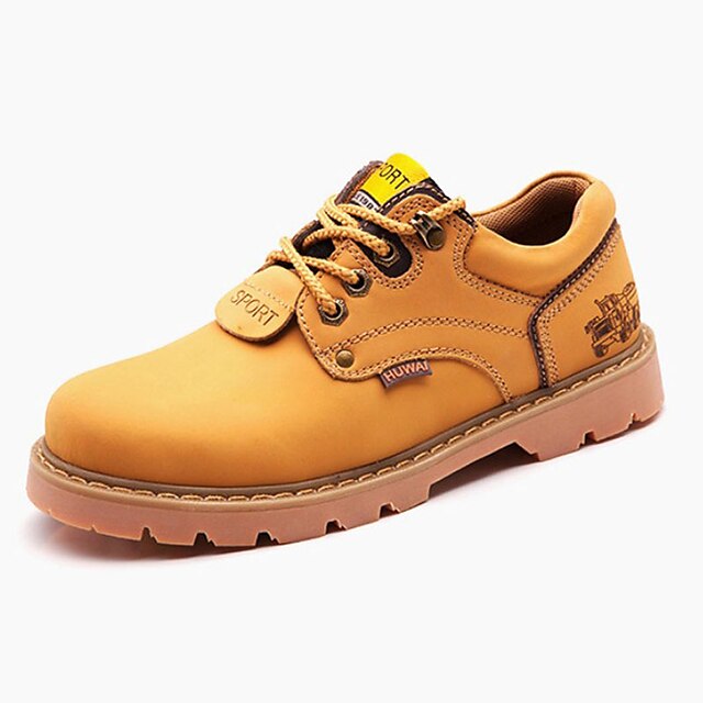  Miesten Synteettinen Kevät / Syksy Comfort Oxford-kengät Kävely Liukumaton Keltainen / Harmaanruskea / Ruskea / Solmittavat