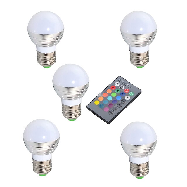  E27 E14 GU10 3W 200-300LM RGB LED Bulb 16 Color Magic LED Night Light Lamp Dimmable Stage Light 24key Remote Control