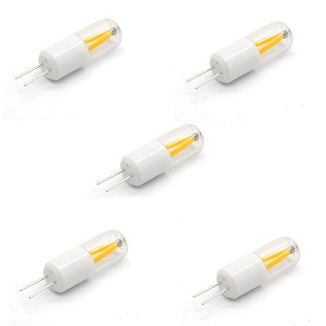  5pcs 1.5 W LED-lamper med G-sokkel 150 lm G4 T 2 LED perler COB Dekorativ Varm hvit Kjølig hvit 12 V / 5 stk. / RoHs / CCC